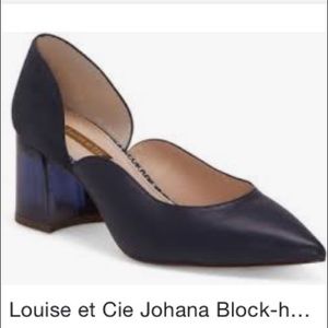 Louise et Cie Johana D’Orsey Navy lucite shoes 9